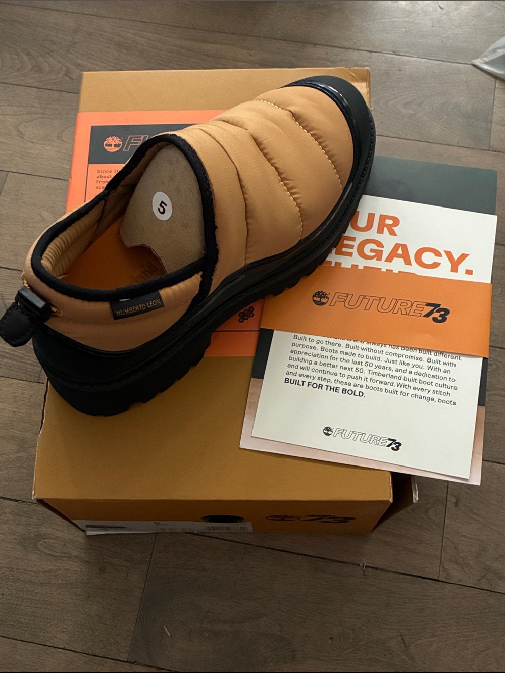 Timberland x Humberto Leon Future73 Slip-On Puff Shoes Wheat Tan Black